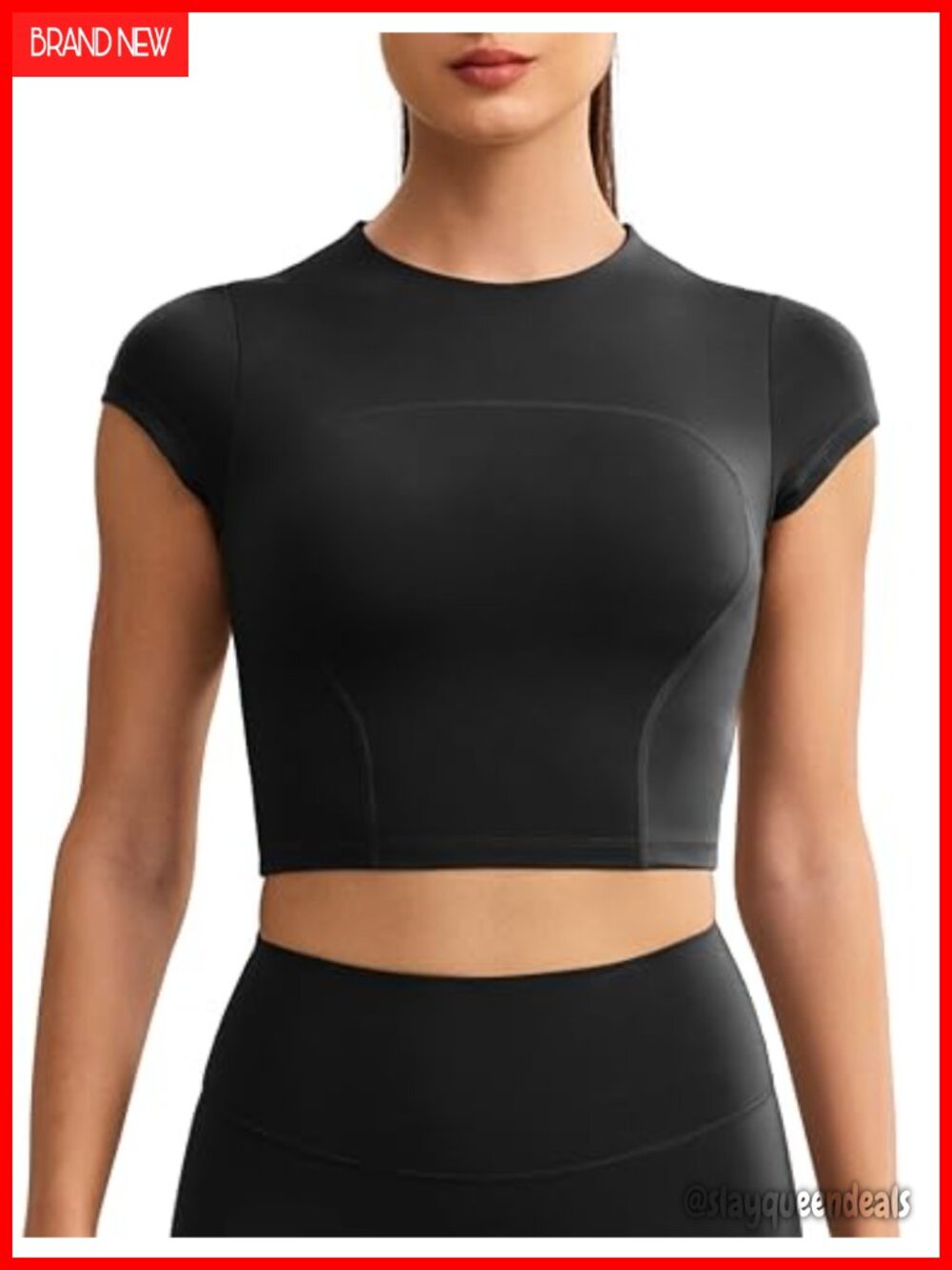 ENERBLOOM Womens Workout Crop Top Short Sleeve Yoga Removable Bra